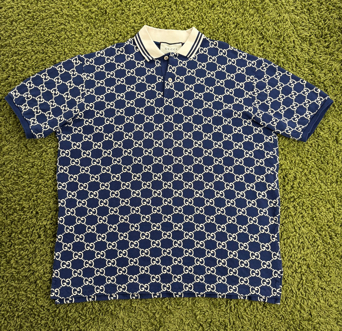 Polo Gucci Monogram GG Blu XXL - Second Hand Di Fiore