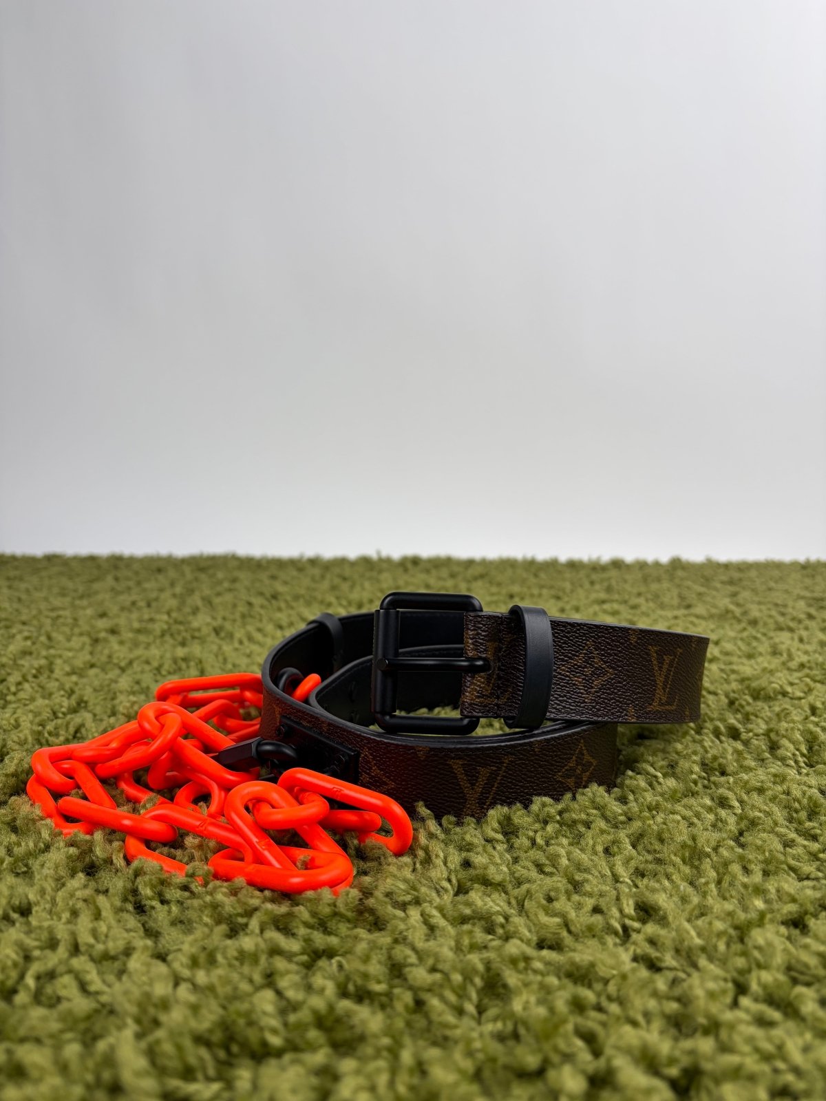Cintura Louis Vuitton Signature Monogram Della Collezione Virgili Abloh Marrone 95/38 - Second Hand Di Fiore