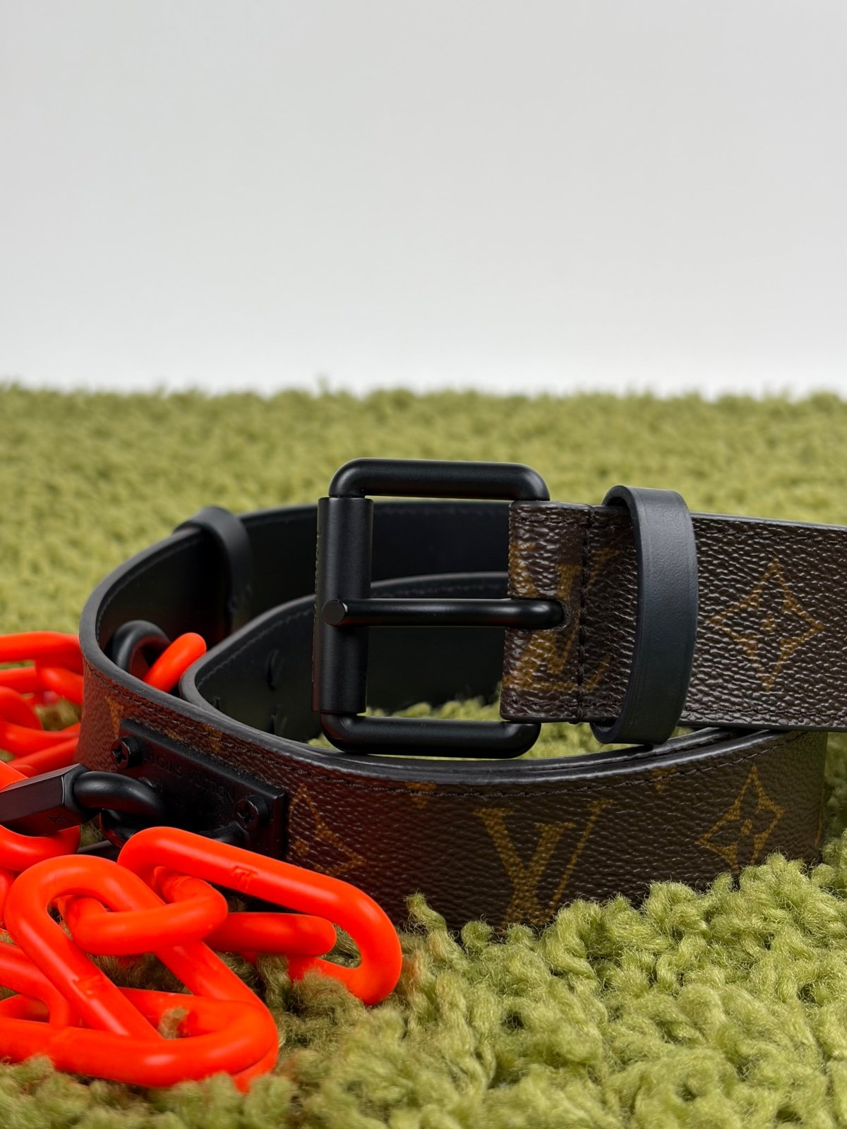 Cintura Louis Vuitton Signature Monogram Della Collezione Virgili Abloh Marrone 95/38 - Second Hand Di Fiore