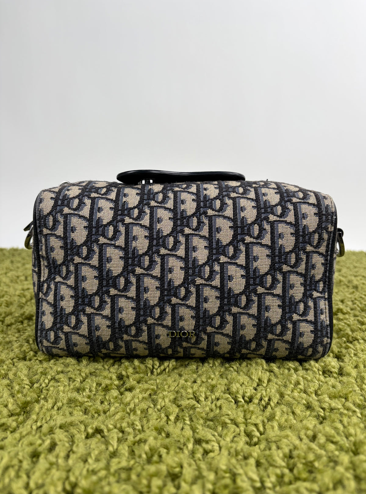 Borsa Christian Dior Lingot 22 in tela Jacquard Oblique Blu Marino