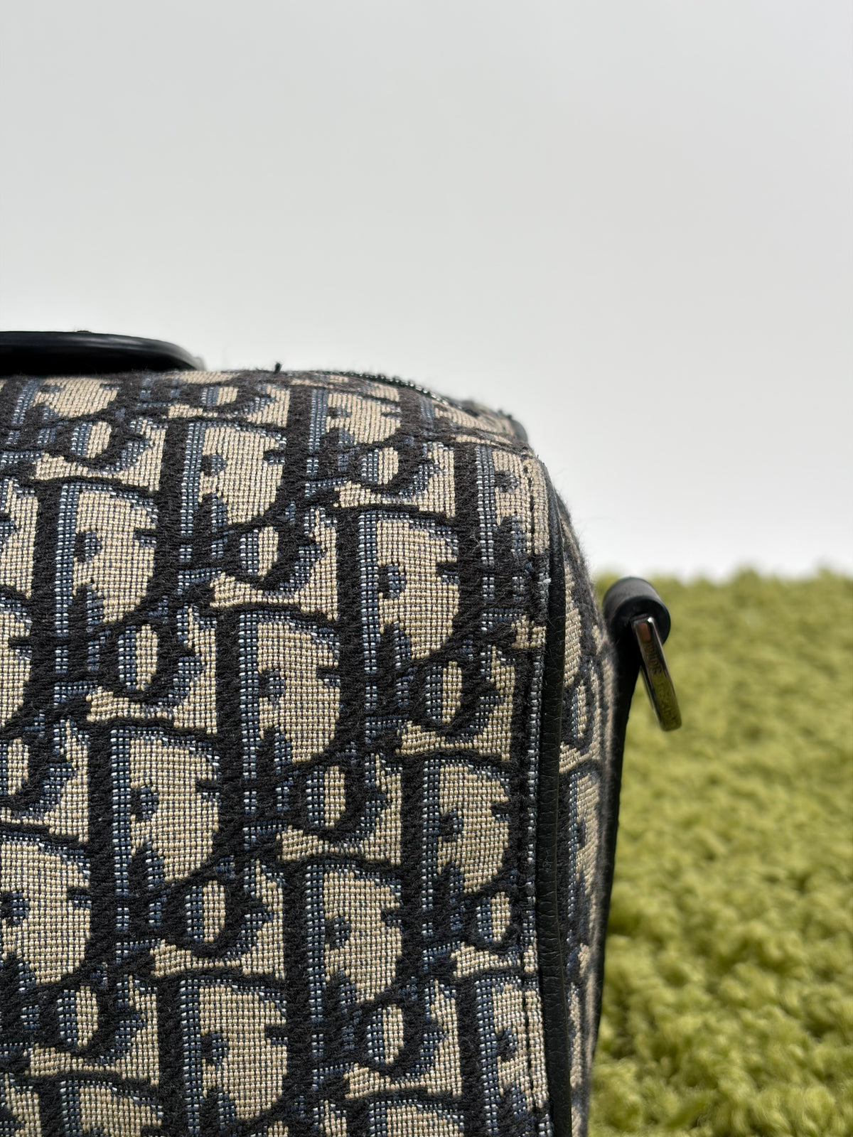 Borsa Christian Dior Lingot 22 in tela Jacquard Oblique Blu Marino