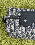 Borsa Christian Dior Lingot 22 in tela Jacquard Oblique Blu Marino