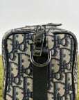 Borsa Christian Dior Lingot 22 in tela Jacquard Oblique Blu Marino