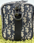 Borsa Christian Dior Lingot 22 in tela Jacquard Oblique Blu Marino