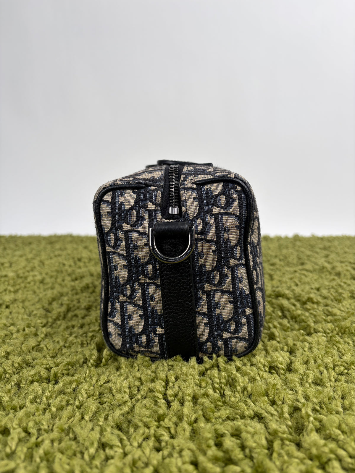 Borsa Christian Dior Lingot 22 in tela Jacquard Oblique Blu Marino
