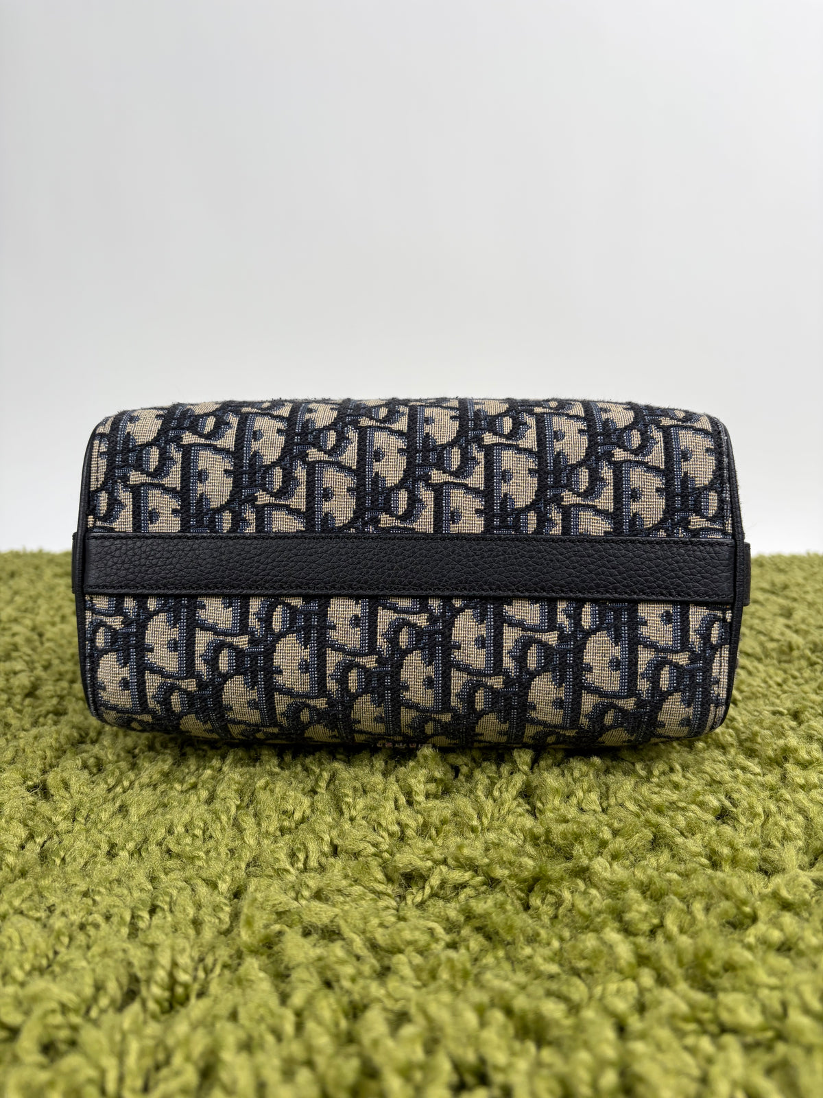 Borsa Christian Dior Lingot 22 in tela Jacquard Oblique Blu Marino