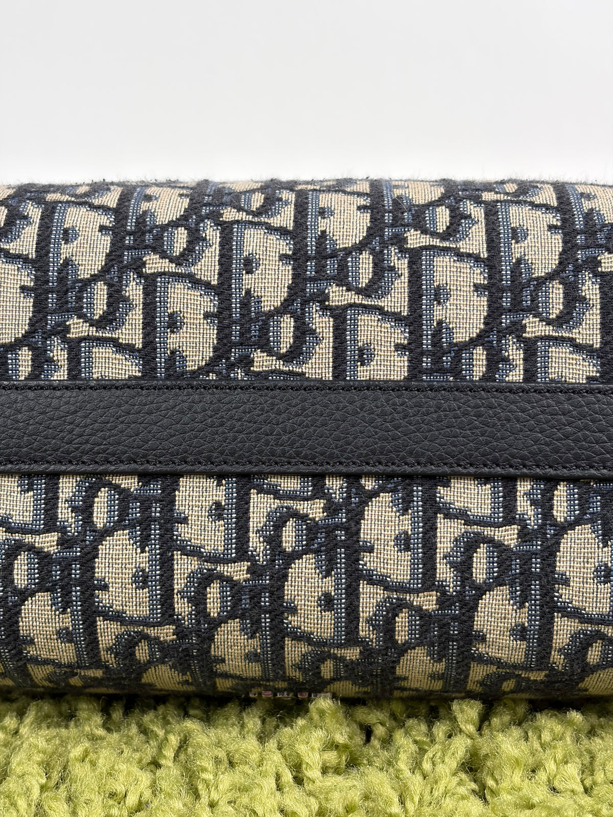 Borsa Christian Dior Lingot 22 in tela Jacquard Oblique Blu Marino