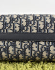 Borsa Christian Dior Lingot 22 in tela Jacquard Oblique Blu Marino