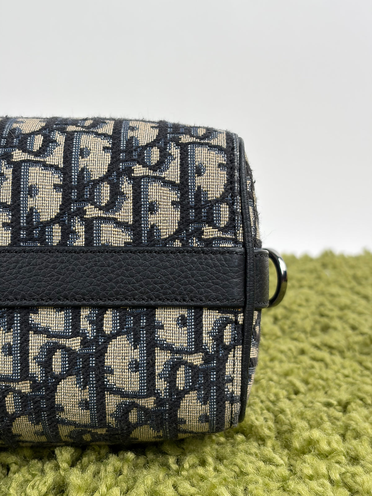 Borsa Christian Dior Lingot 22 in tela Jacquard Oblique Blu Marino