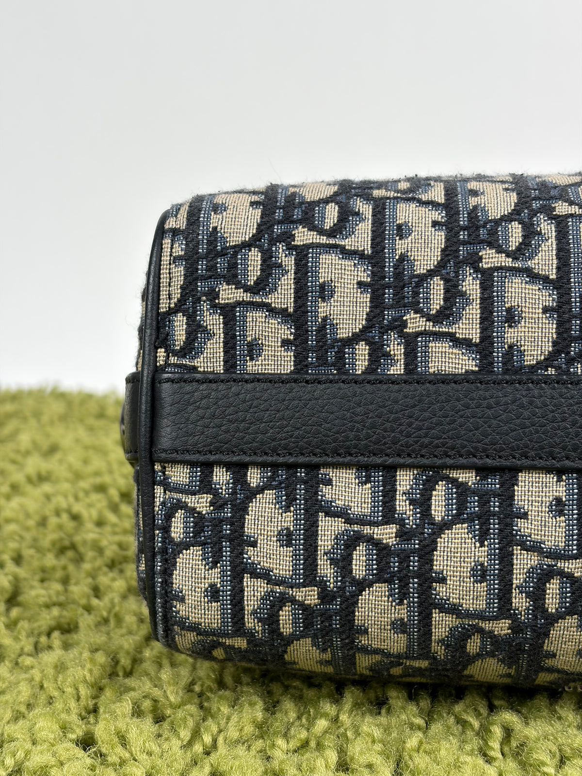 Borsa Christian Dior Lingot 22 in tela Jacquard Oblique Blu Marino