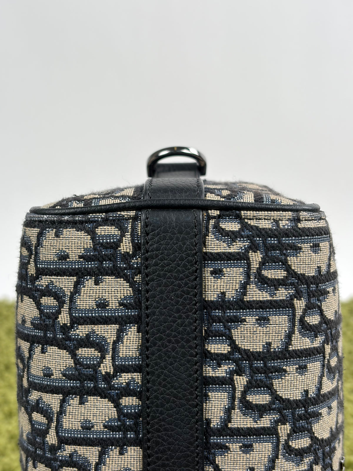 Borsa Christian Dior Lingot 22 in tela Jacquard Oblique Blu Marino