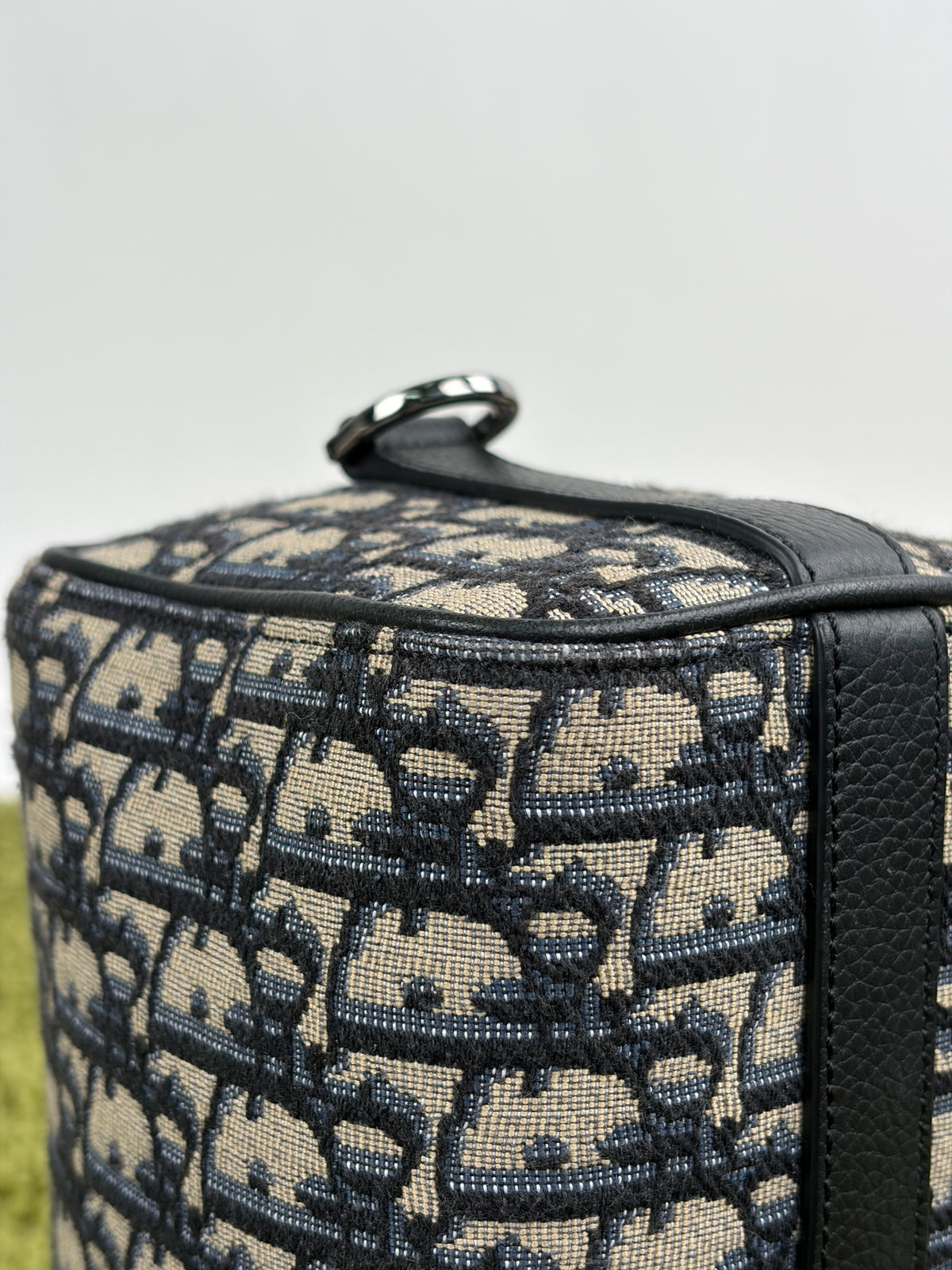 Borsa Christian Dior Lingot 22 in tela Jacquard Oblique Blu Marino