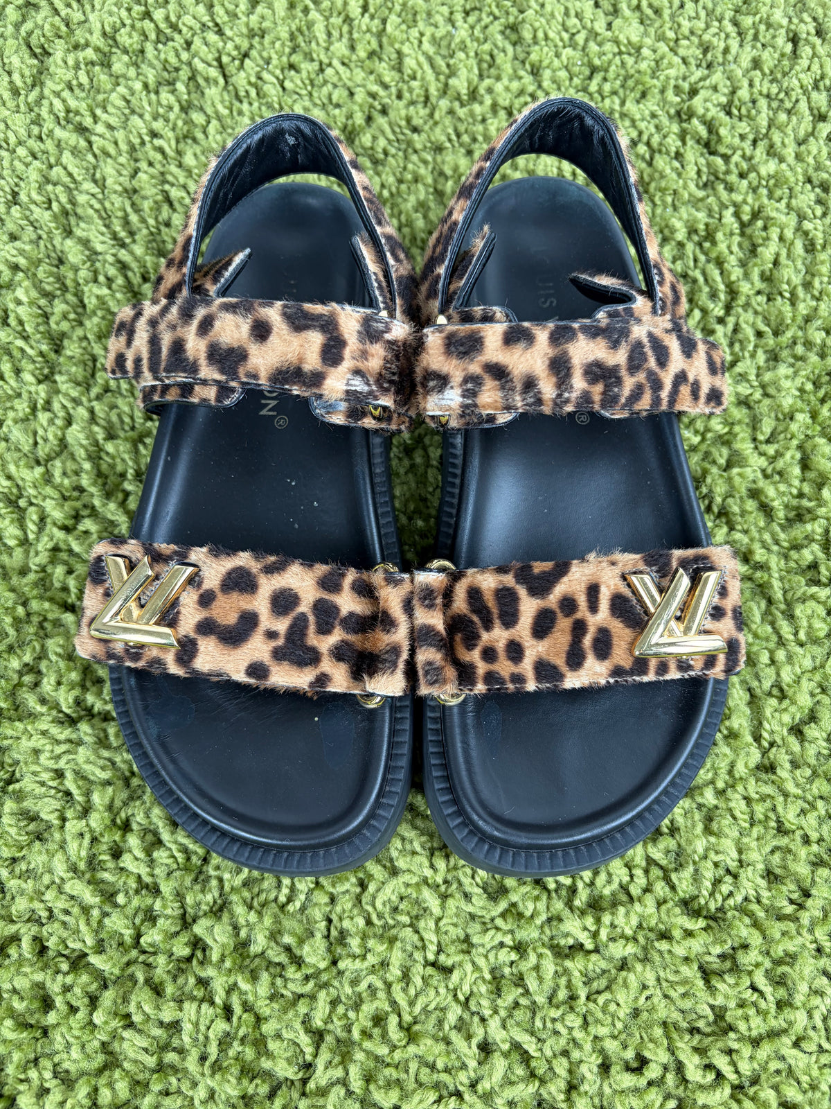 Sandali Louis Vuitton Lv Sunset Monogram Leopard Louis Vuitton 37 - Second Hand Di Fiore