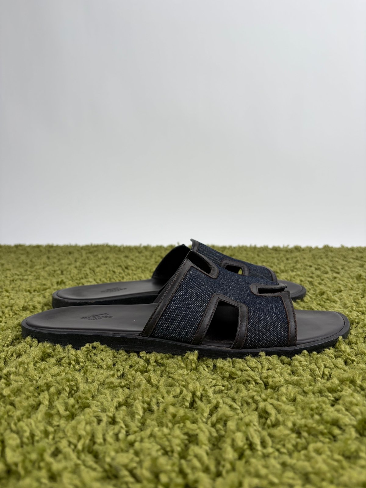 Ciabatta Hermès In Denim Marrone 44 - Second Hand Di Fiore