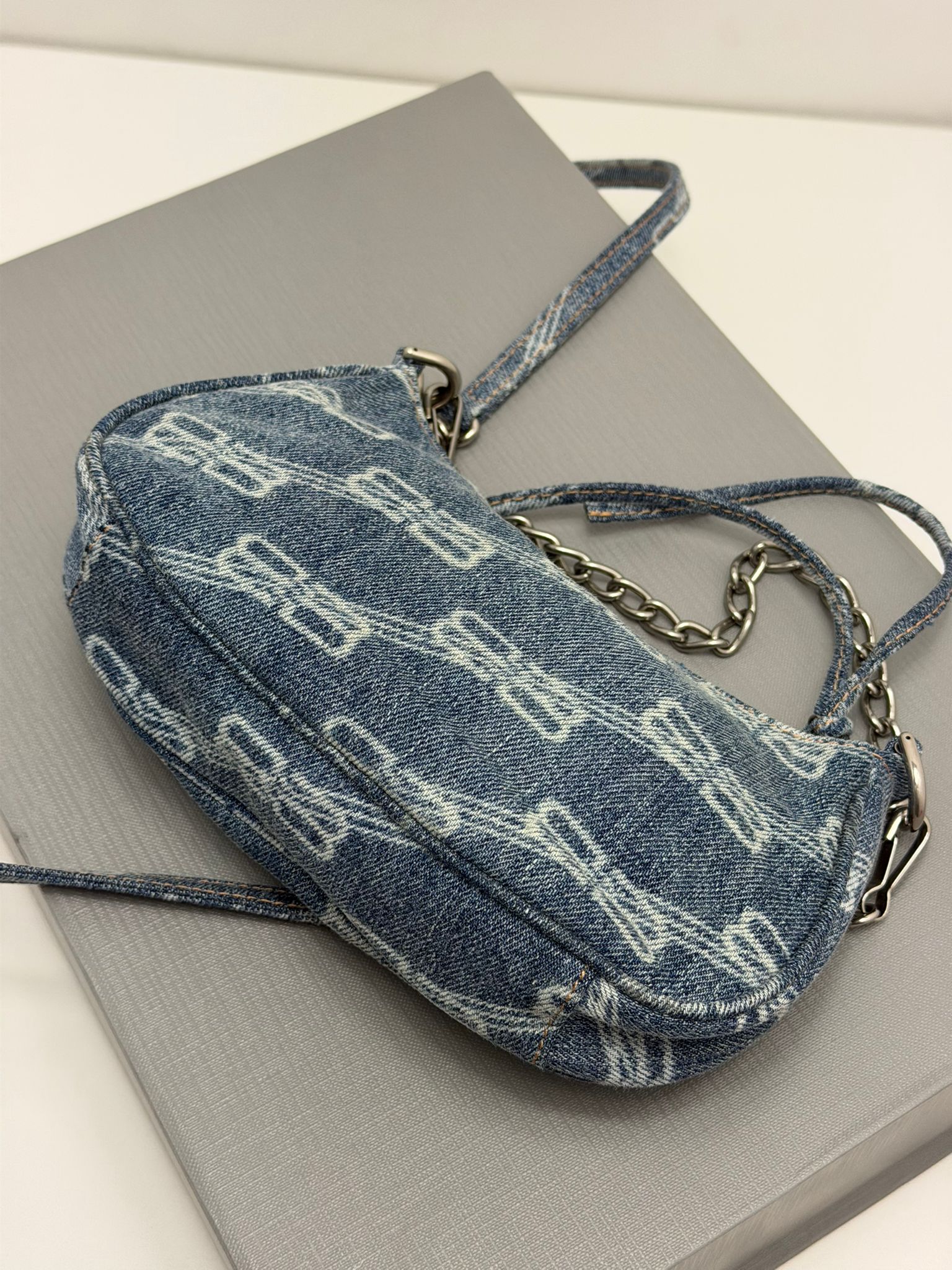 balenciaga le cagole mini BB denim blu