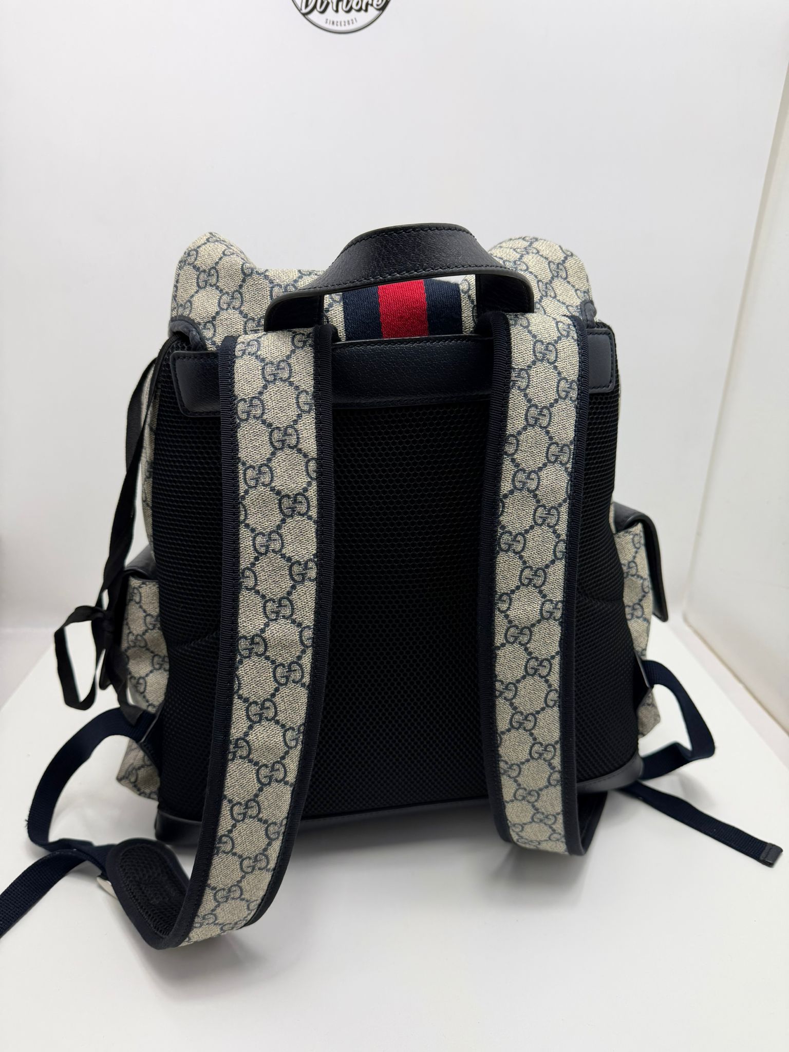 zaino Gucci beige rosso e blu