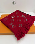 sciarpa logo mania Louis Vuitton rossa argento