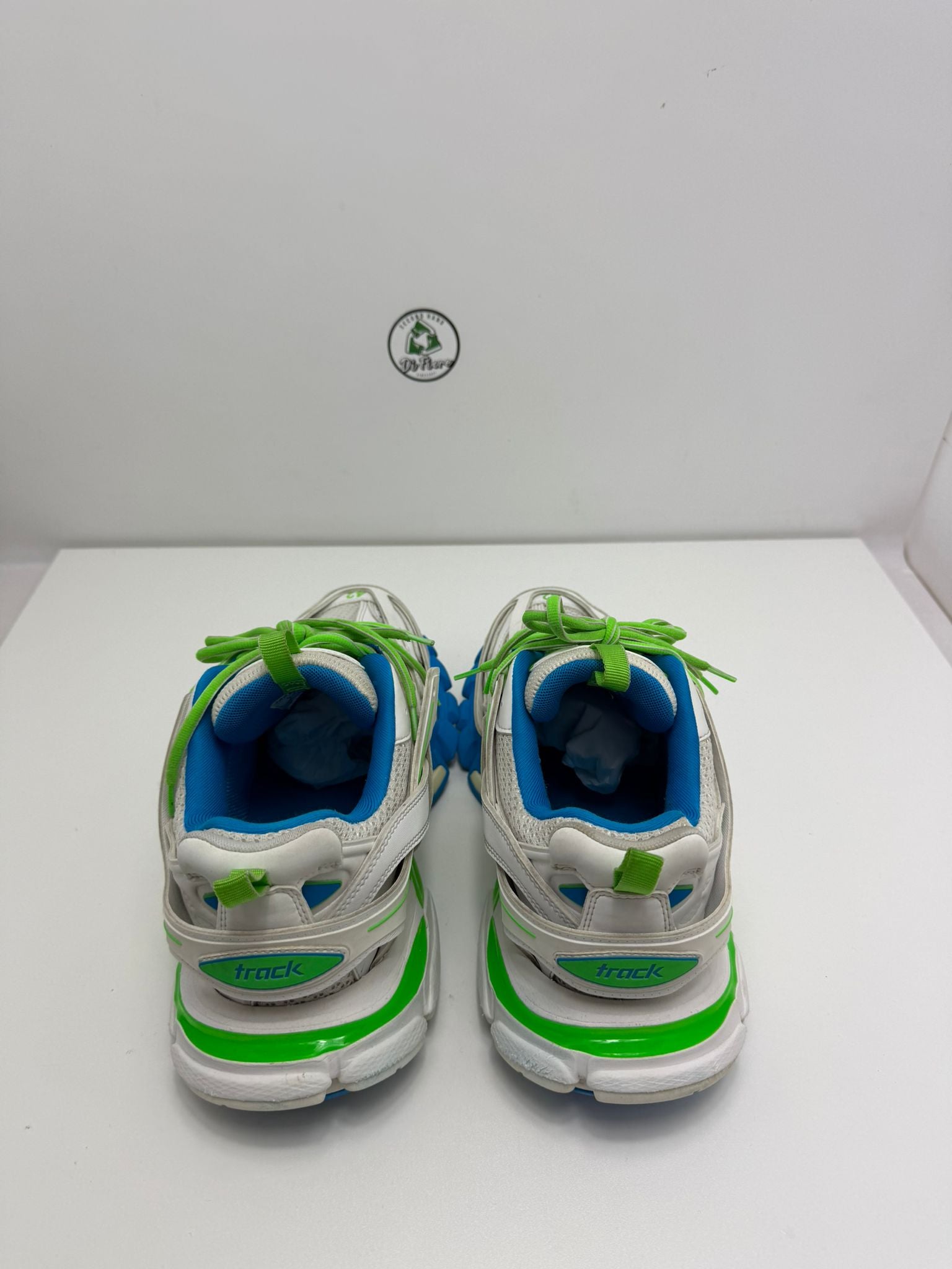 Balenciaga track 42 bianca verde e blu