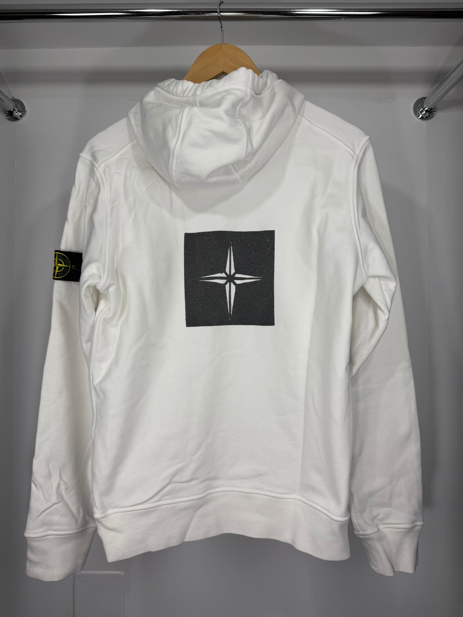 Felpa Stone island Size S bianca e nera