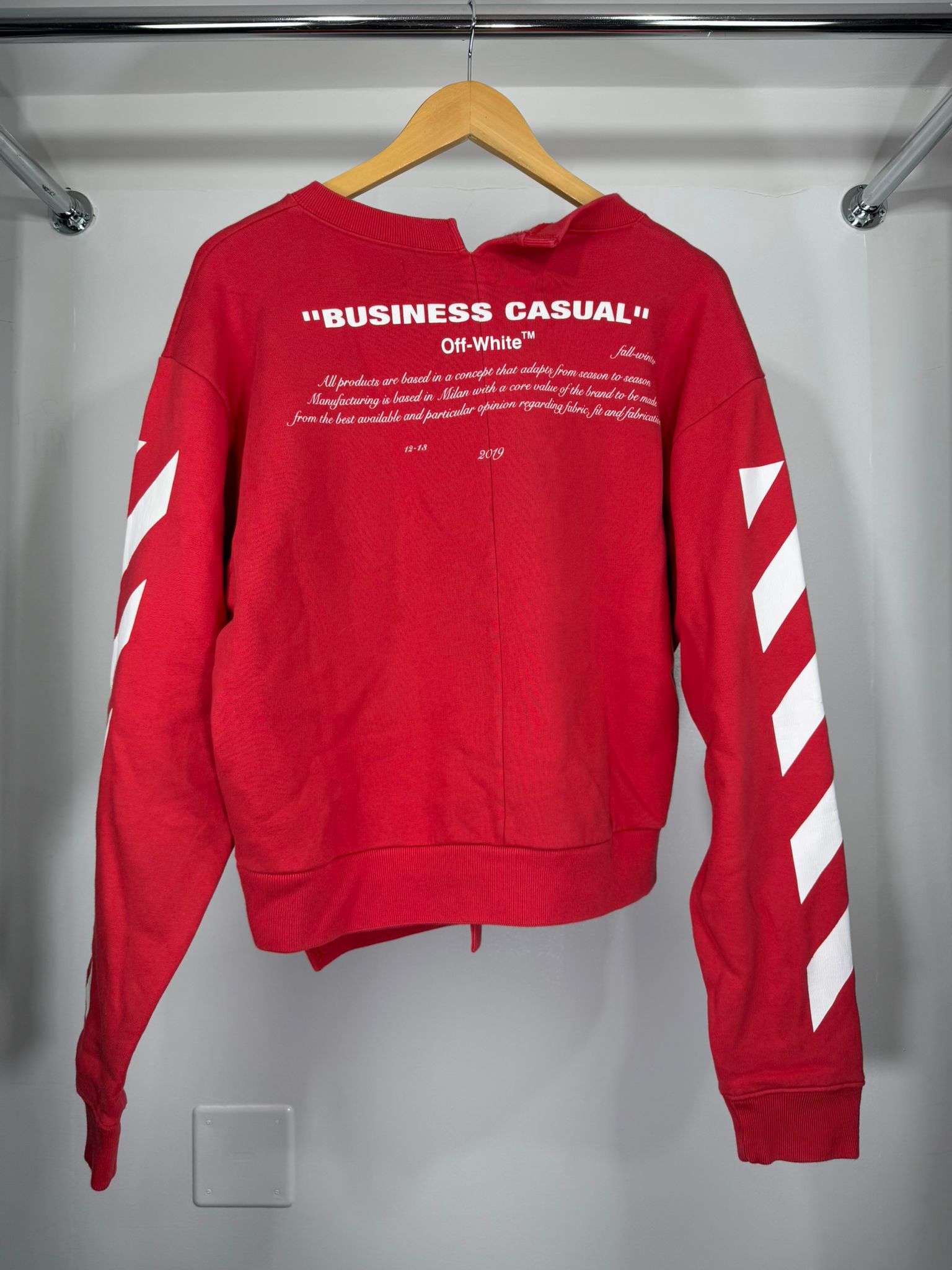 Felpa Off white Size S rossa blu e bianca