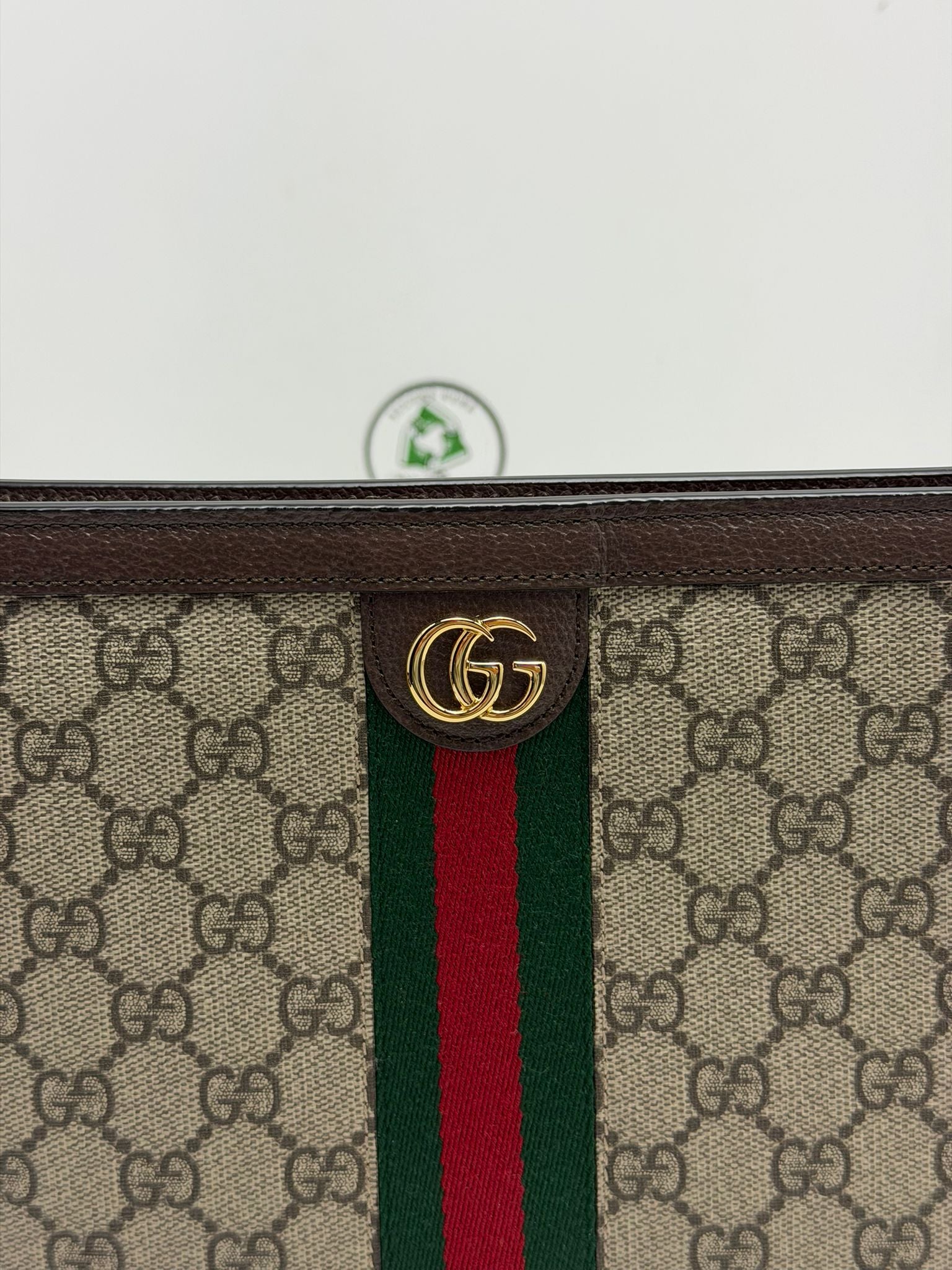 Pochette Gucci marrone verde e rosso
