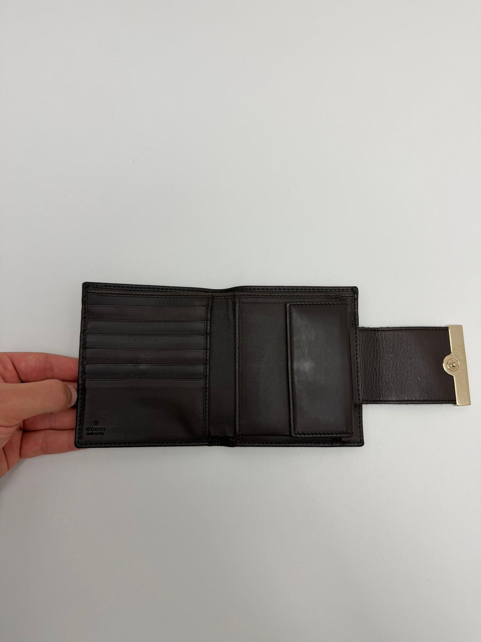 portafoglio Gucci marrone verde e rosso