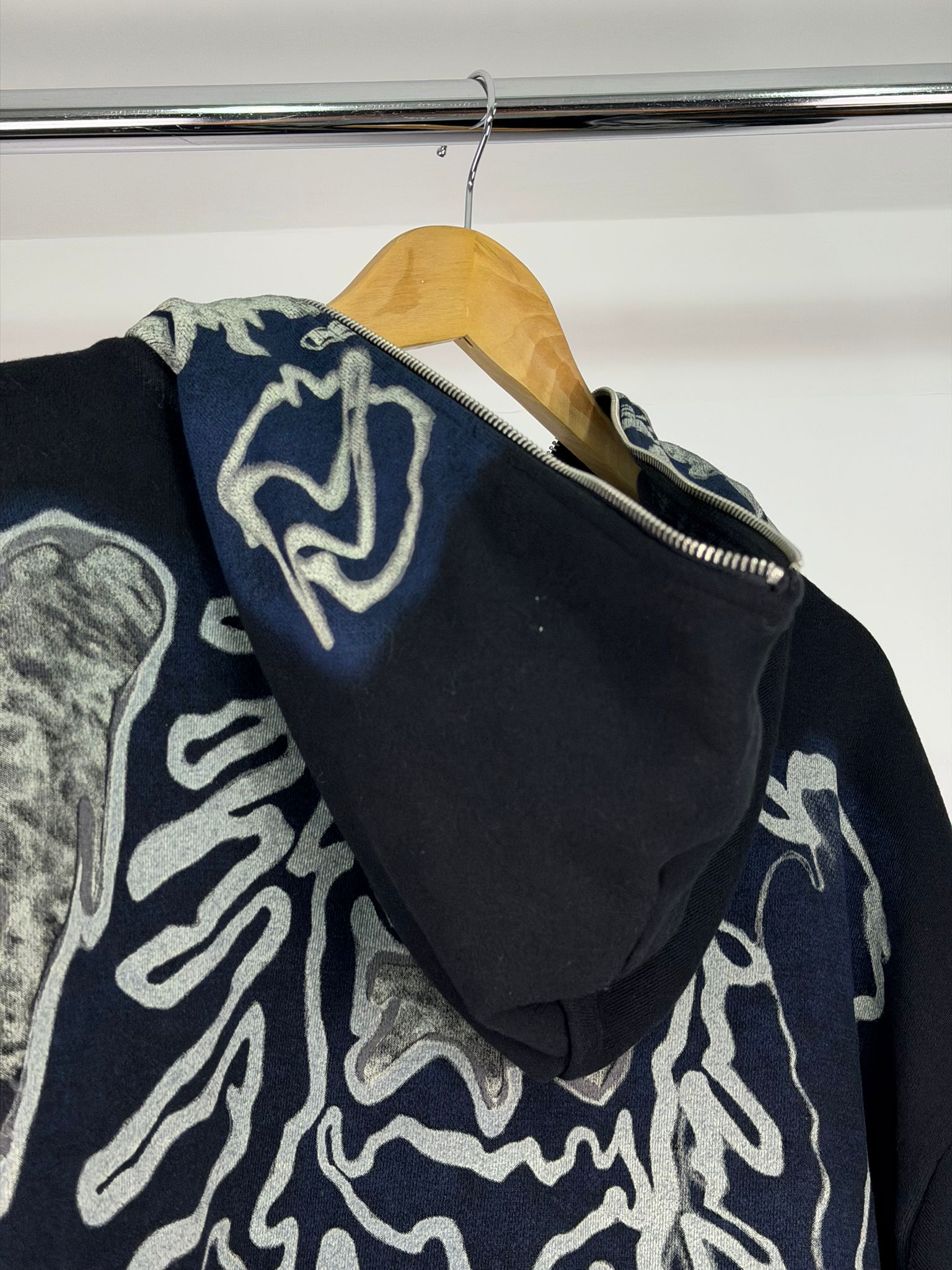 Felpa Travis scott X frangment Size XL nero blu azzurro e bianco