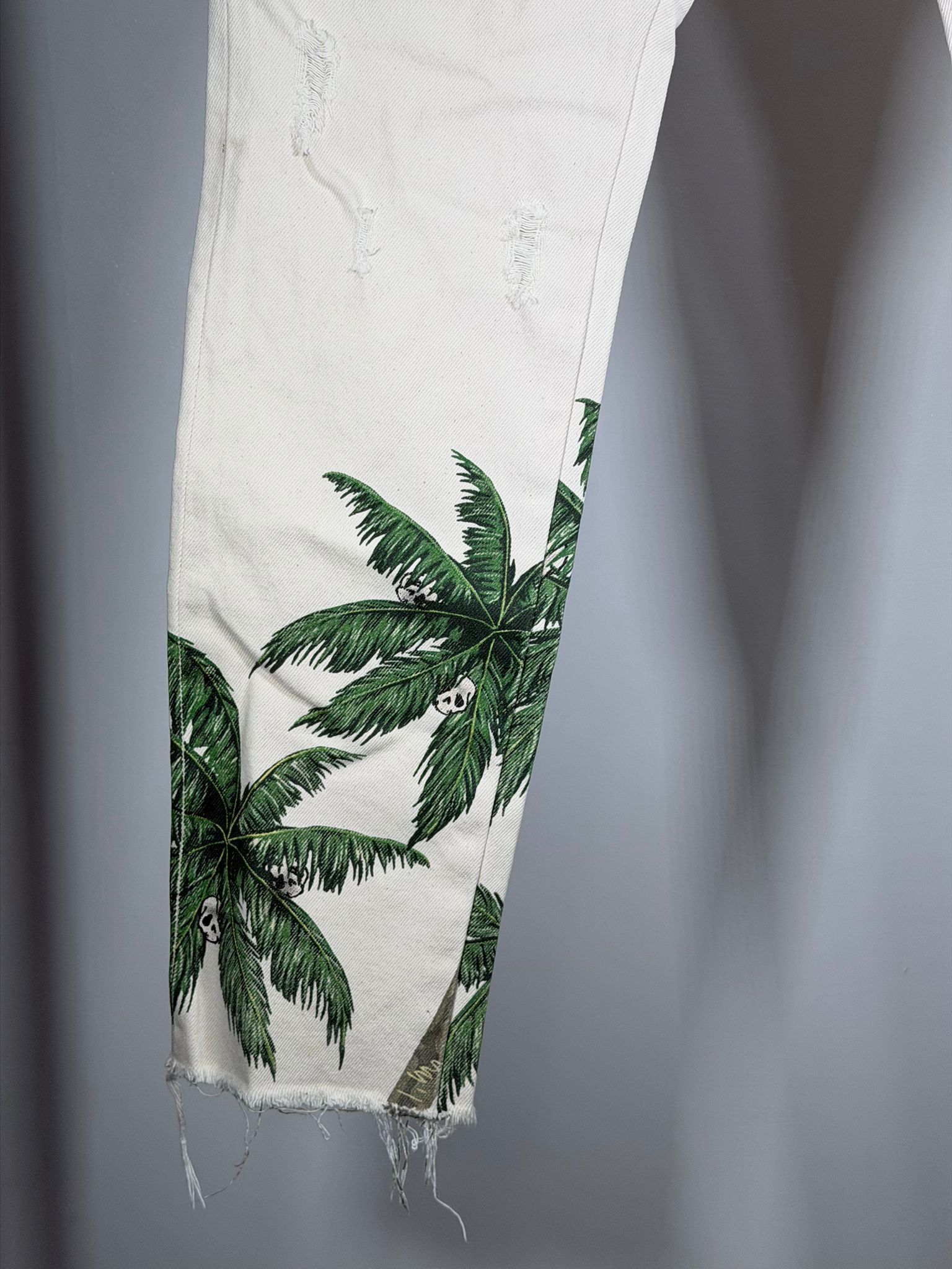 Jeans Palm Angels Size 44 panna e verde