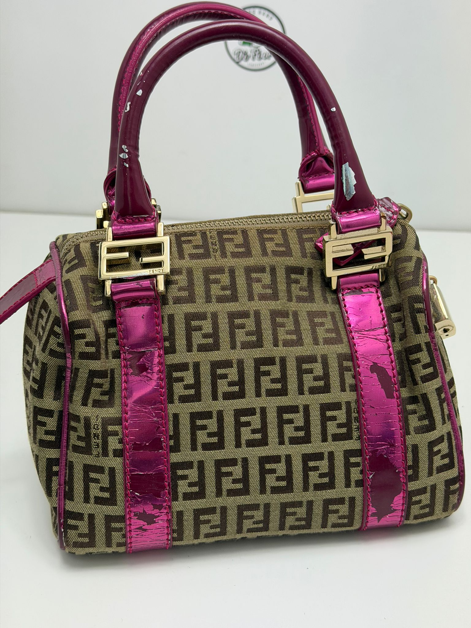 Mini bauletto Fendi beige e viola