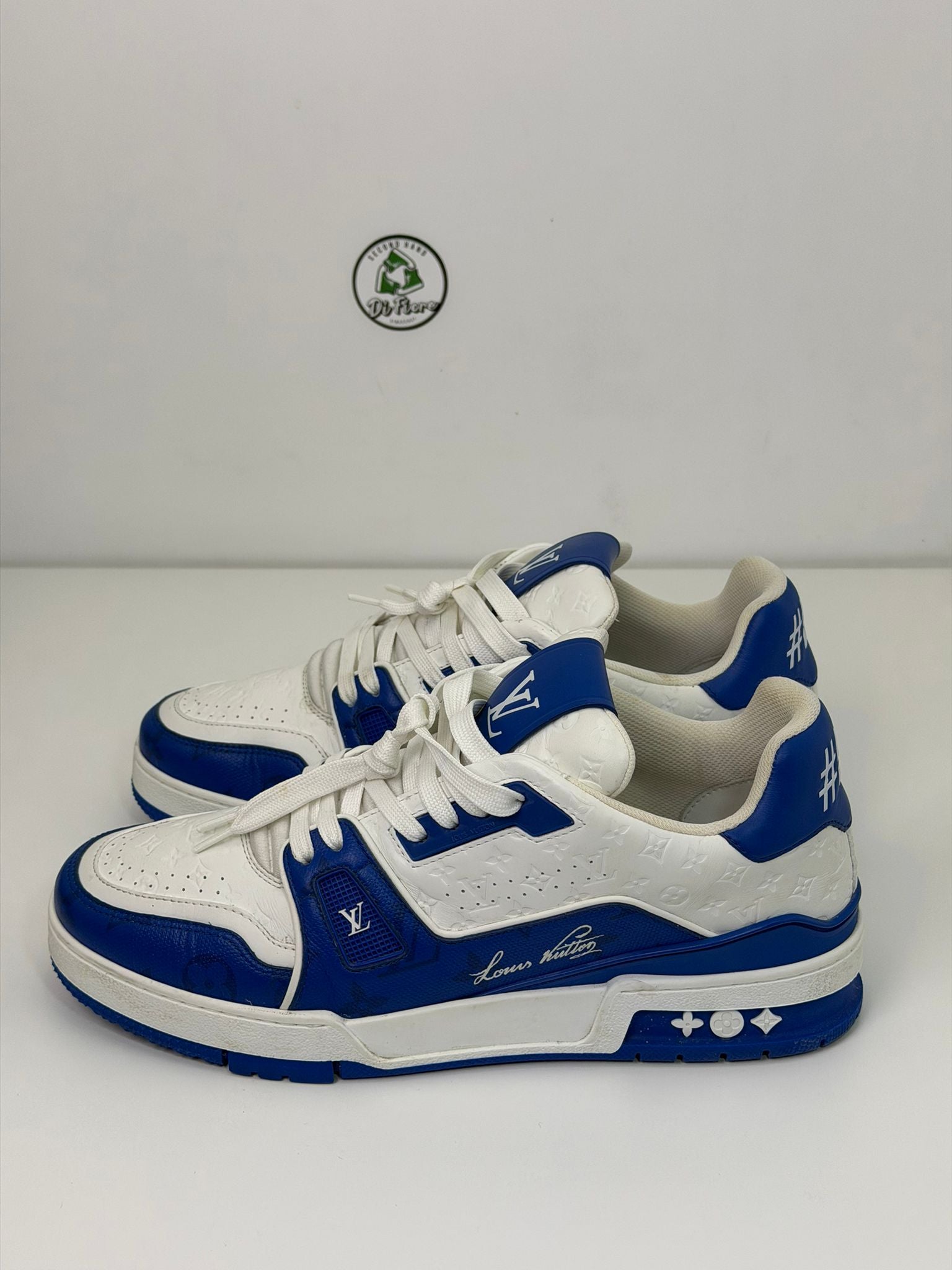 Louis Vuitton trainer 7.5=41.5 veste 42.5 bianca e blu