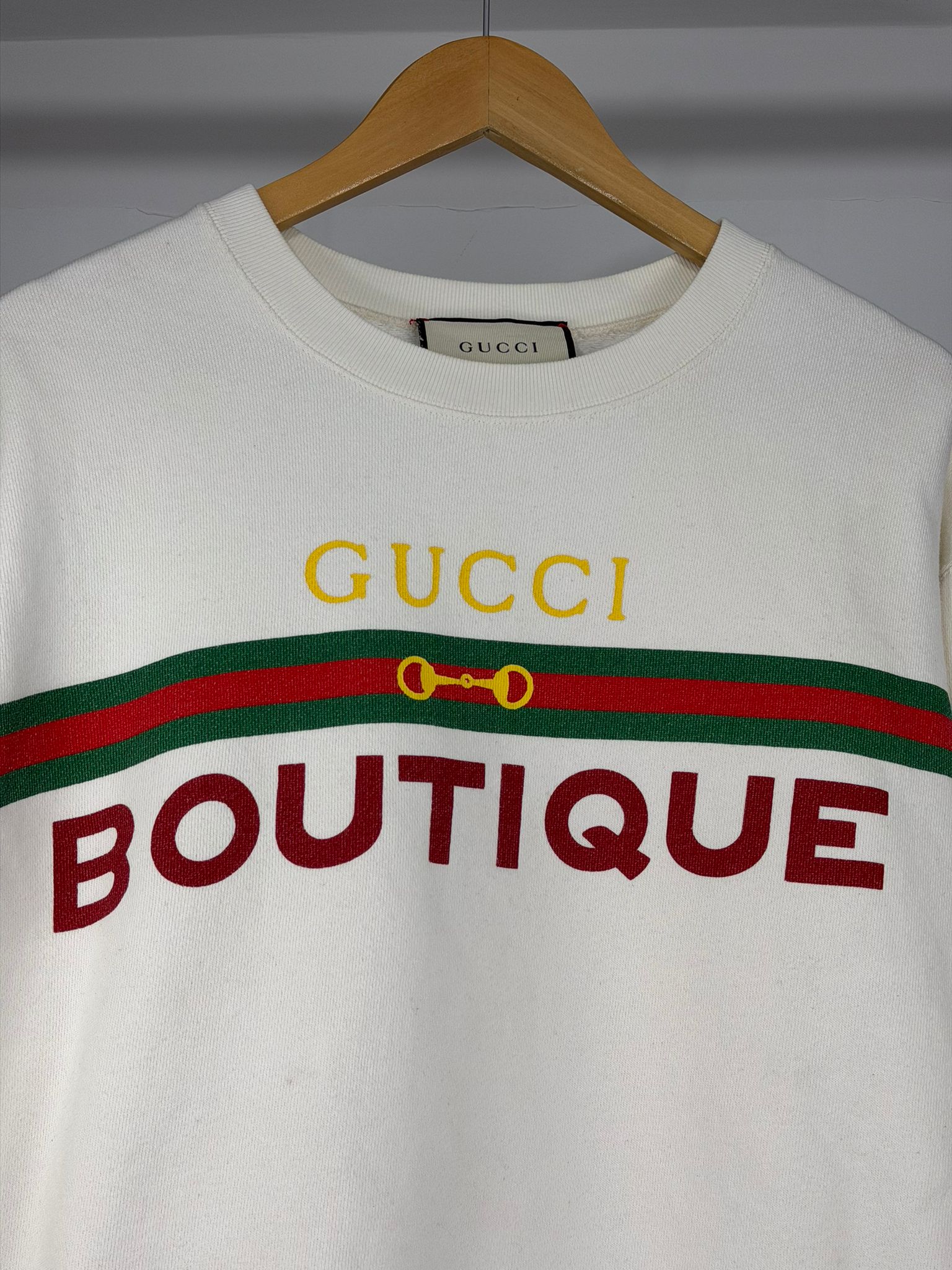 Felpa Gucci Size S bianca rossa e verde