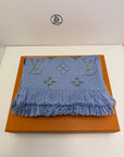 sciarpa logo mania Louis Vuitton azzurro argento