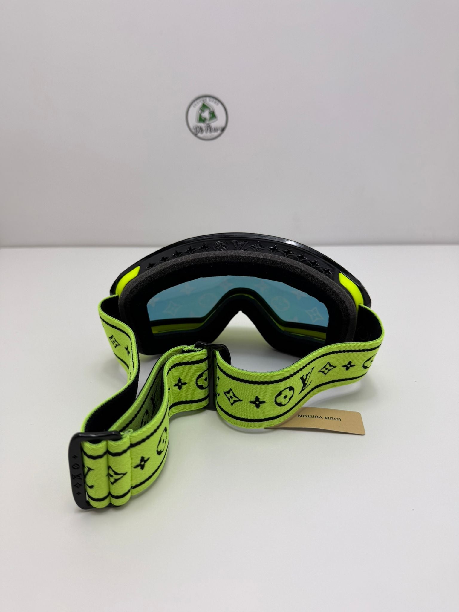 maschera da scii Louis Vuitton gialle e arancioni