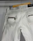 Jeans Balmain Size 48 bianco e argento