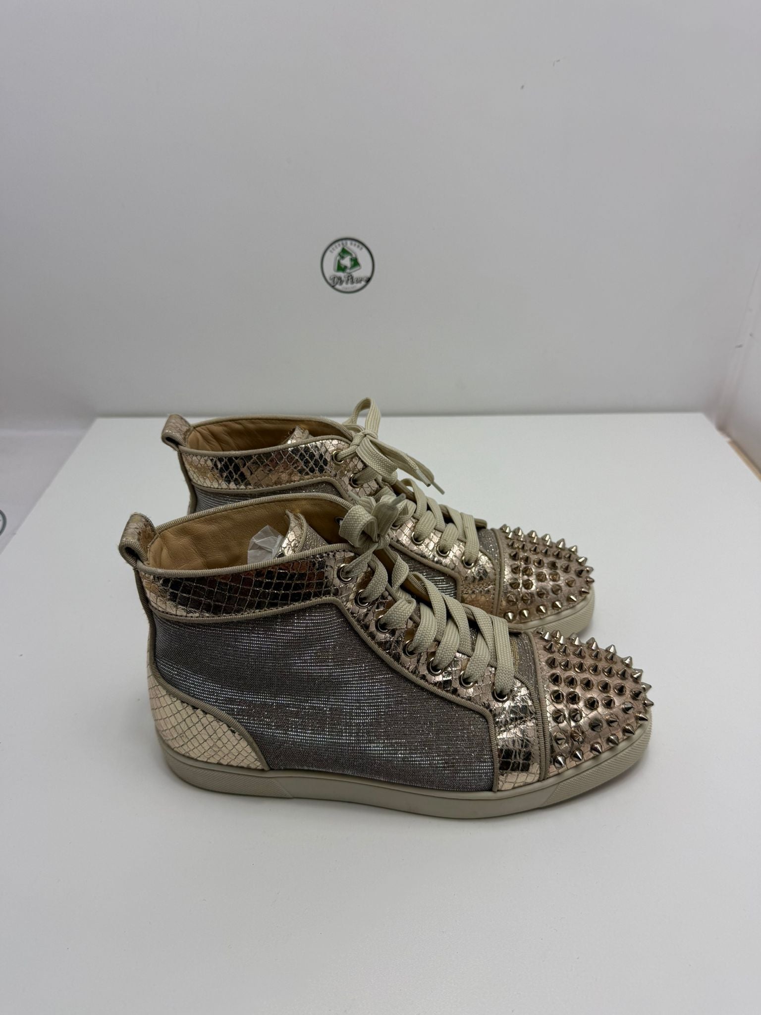 Christian Louboutin 40.5 oro e argento alta