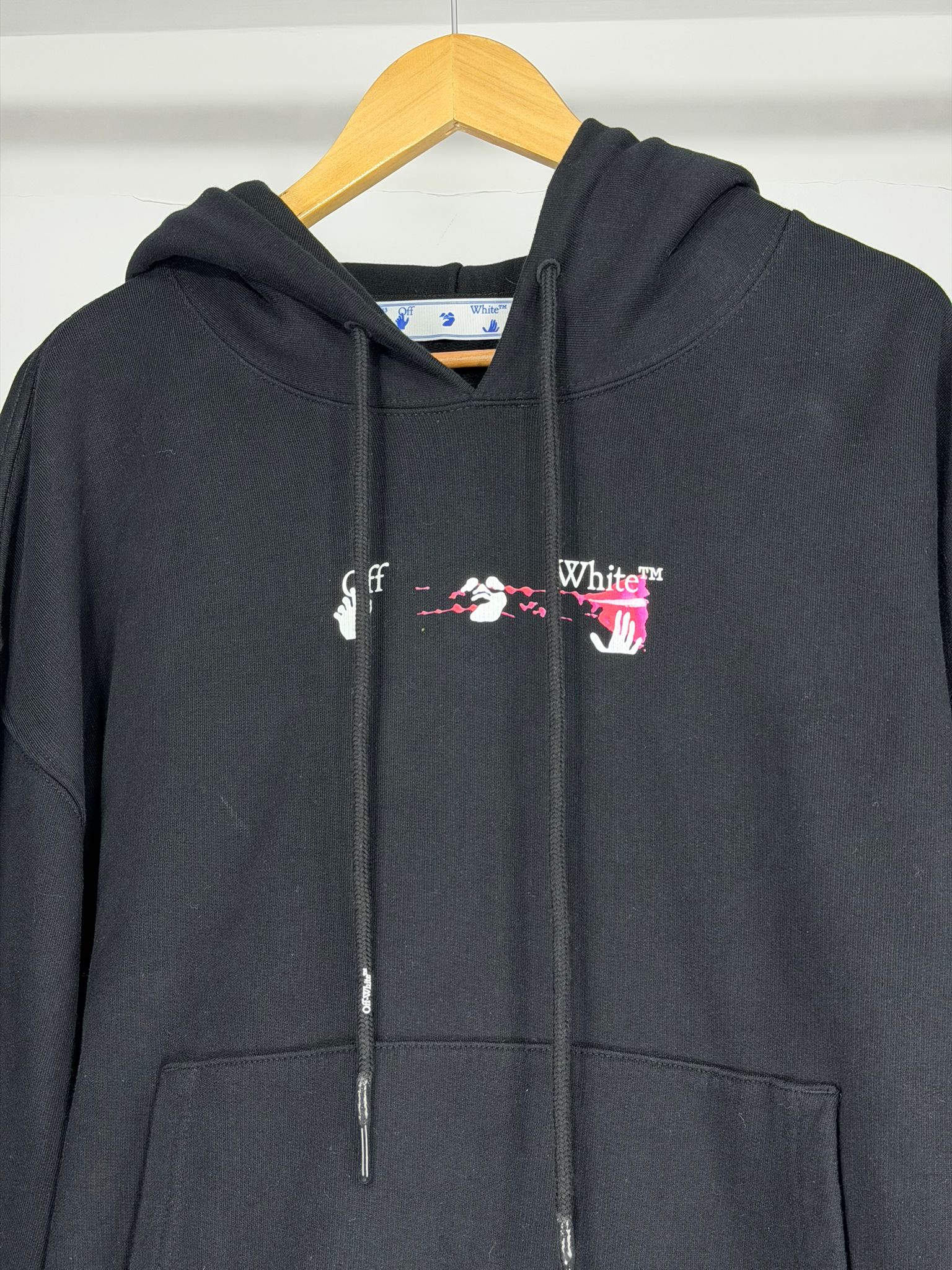 felpa Off white Size XL nera bianca e rosa