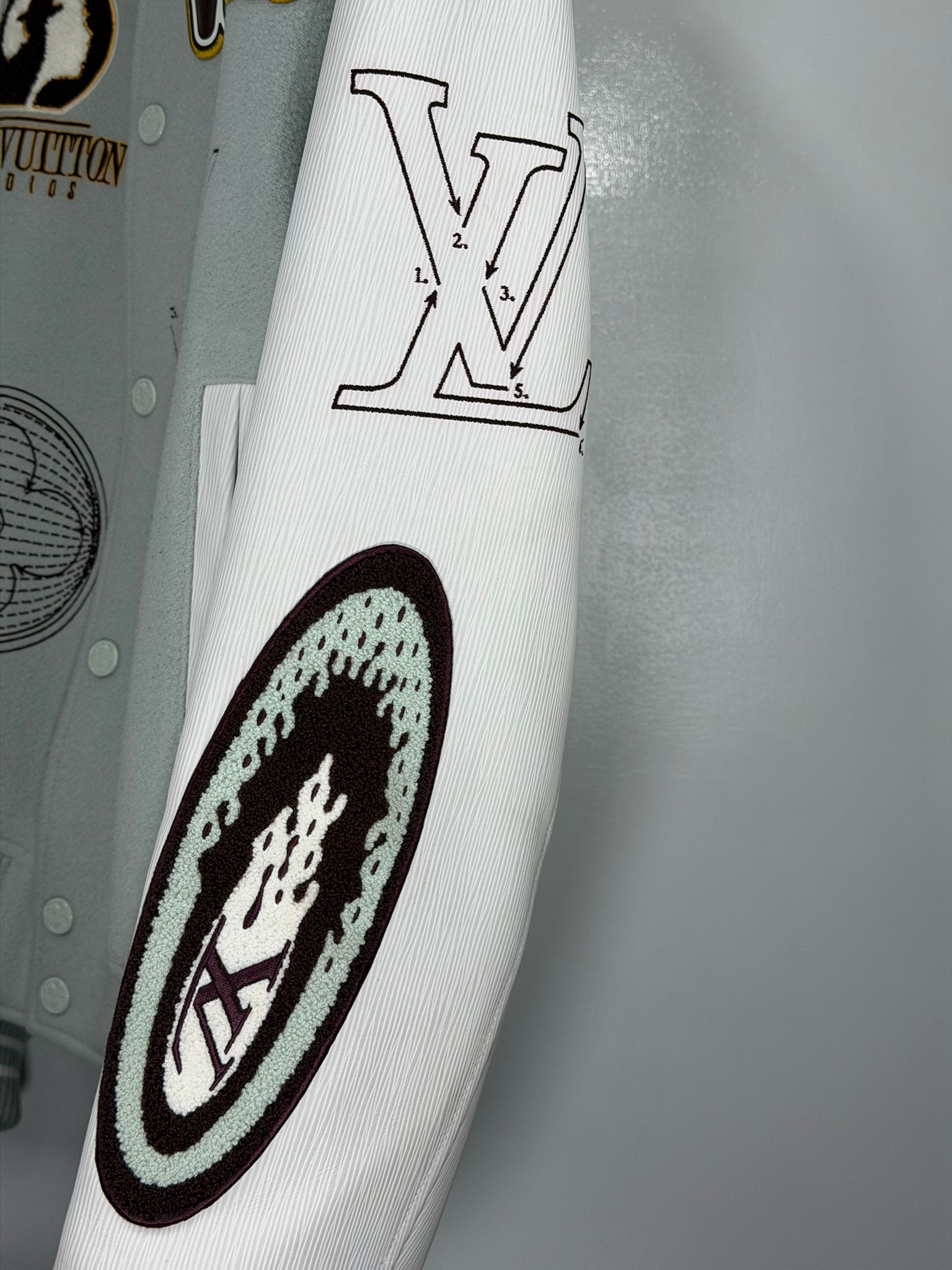 Giacca Louis Vuitton Size 46=M grigia bianca marrone e gialla