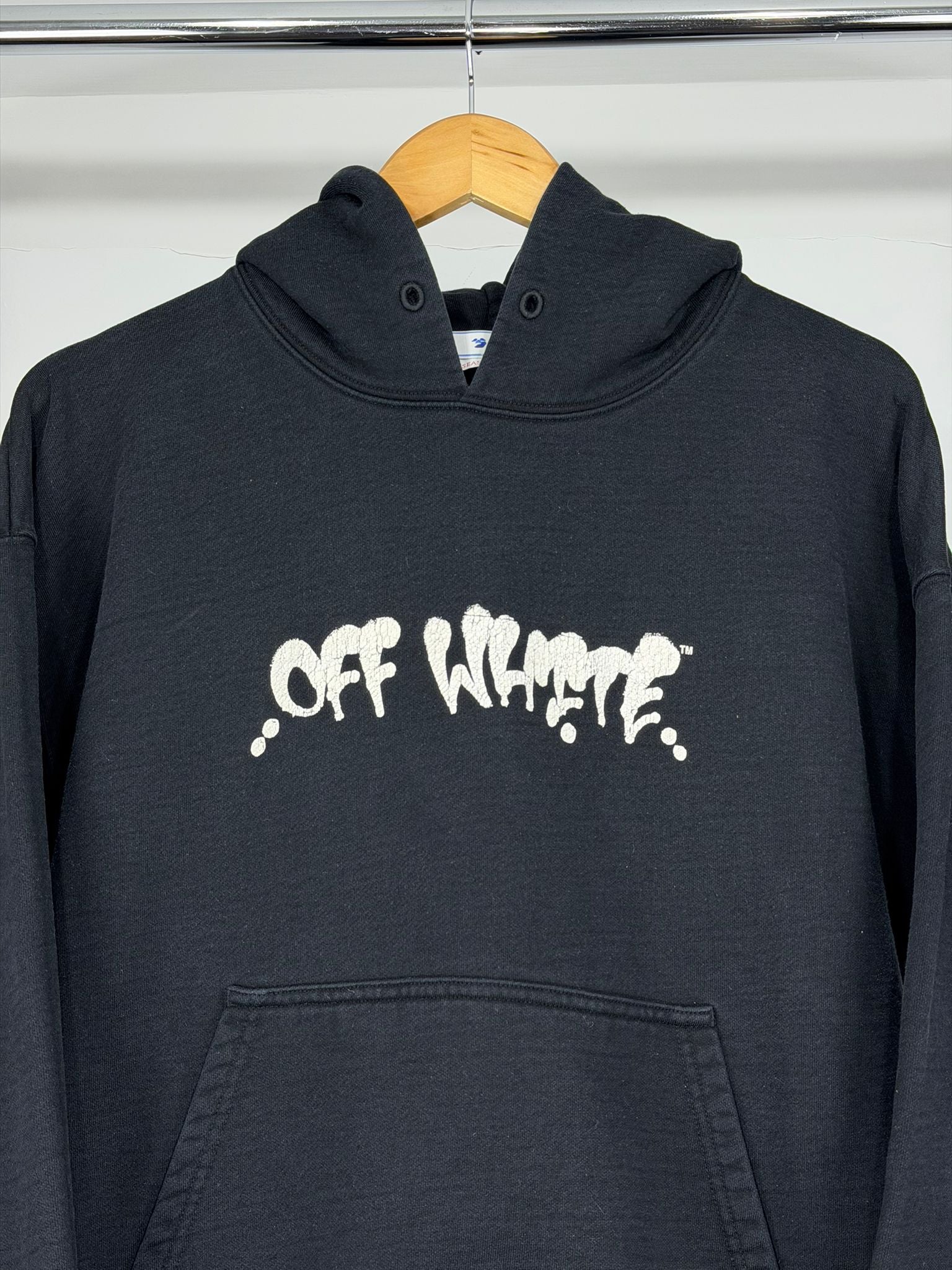 Felpa Off white Size S nera bianca e arancione