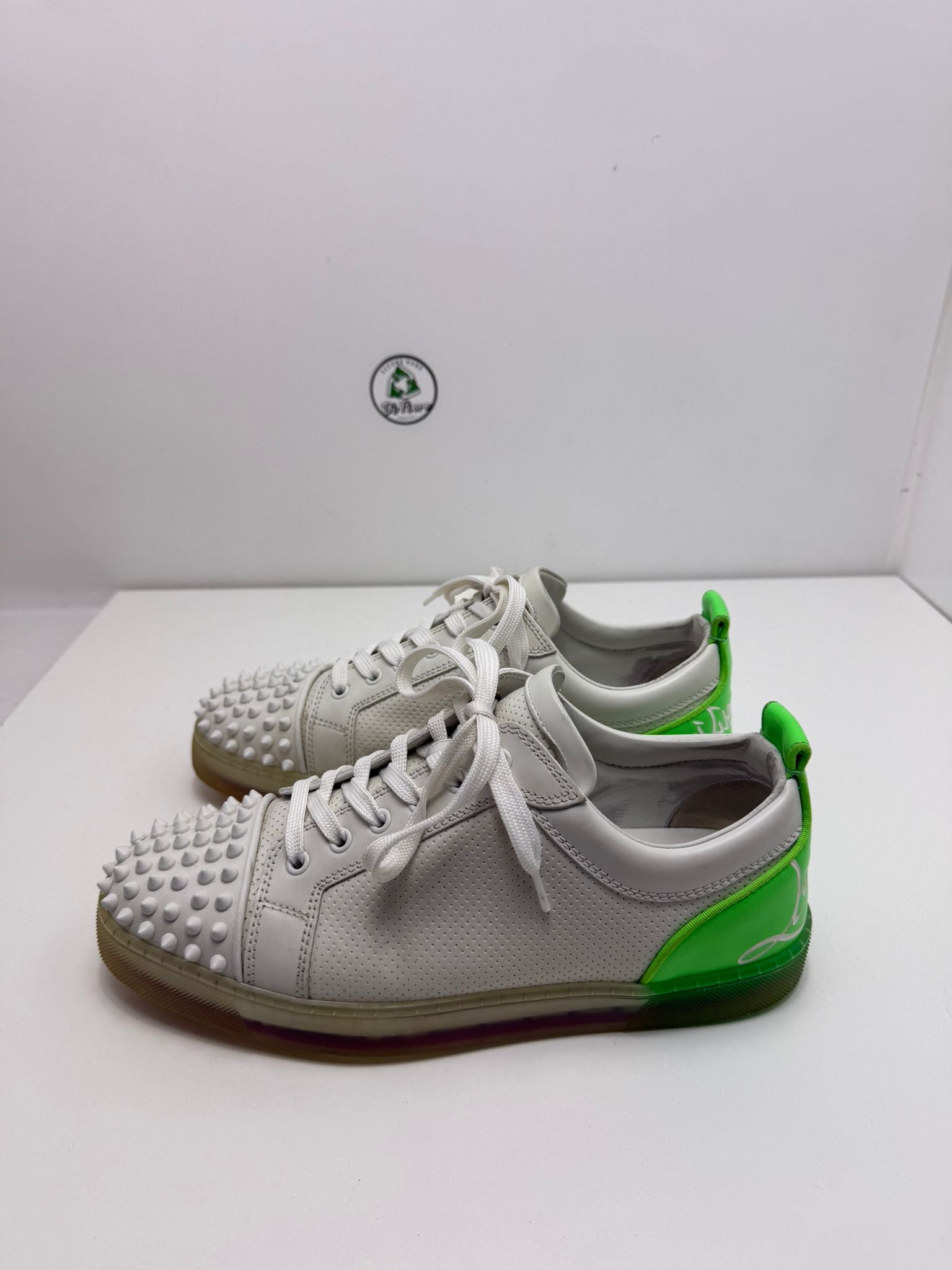 Christian Louboutin 42 basse  bianche e verde