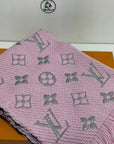sciarpa logo mania Louis Vuitton rosa argento
