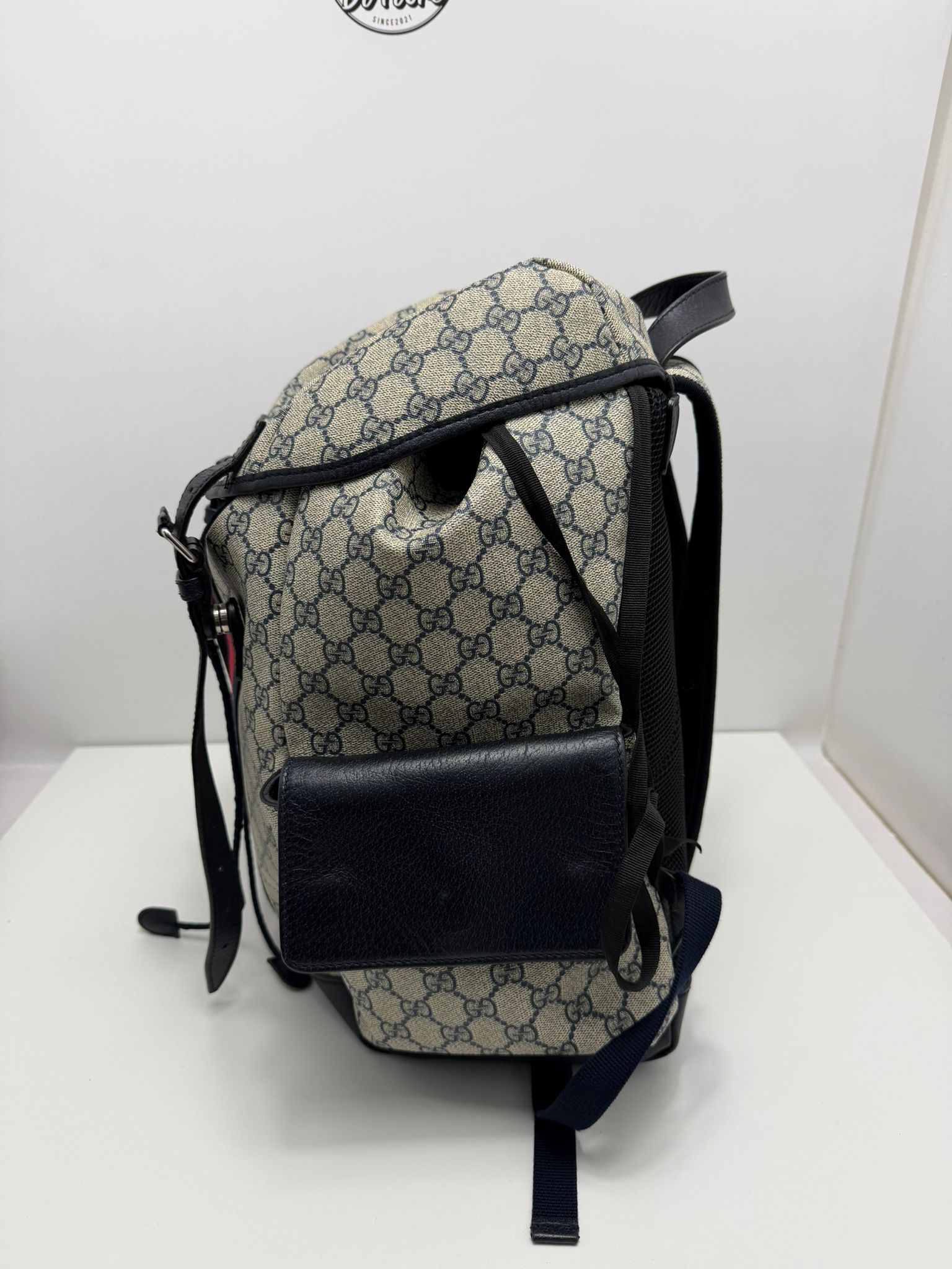 zaino Gucci beige rosso e blu