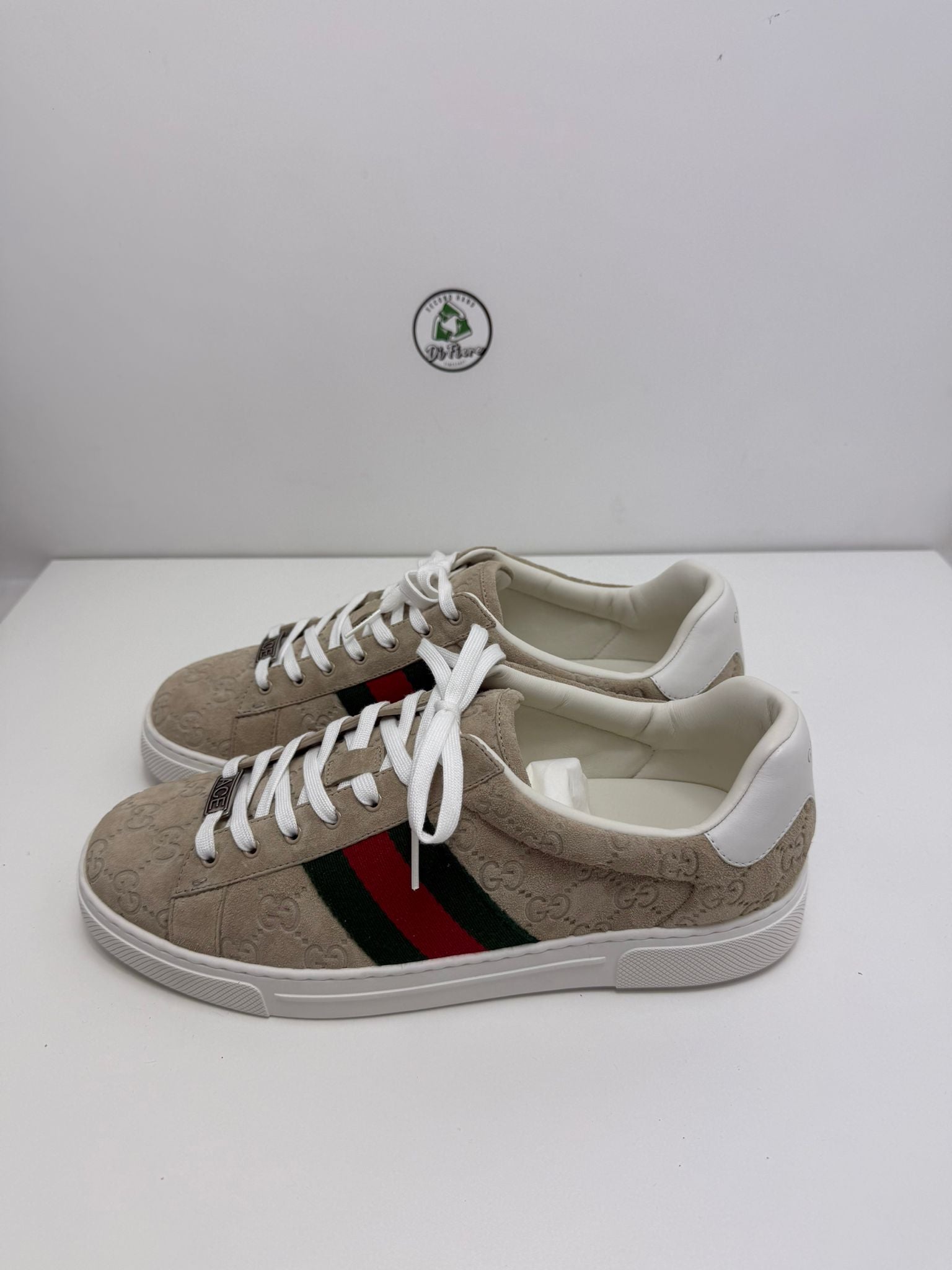 Gucci ace Size 9=43 marroncino verde e rossa