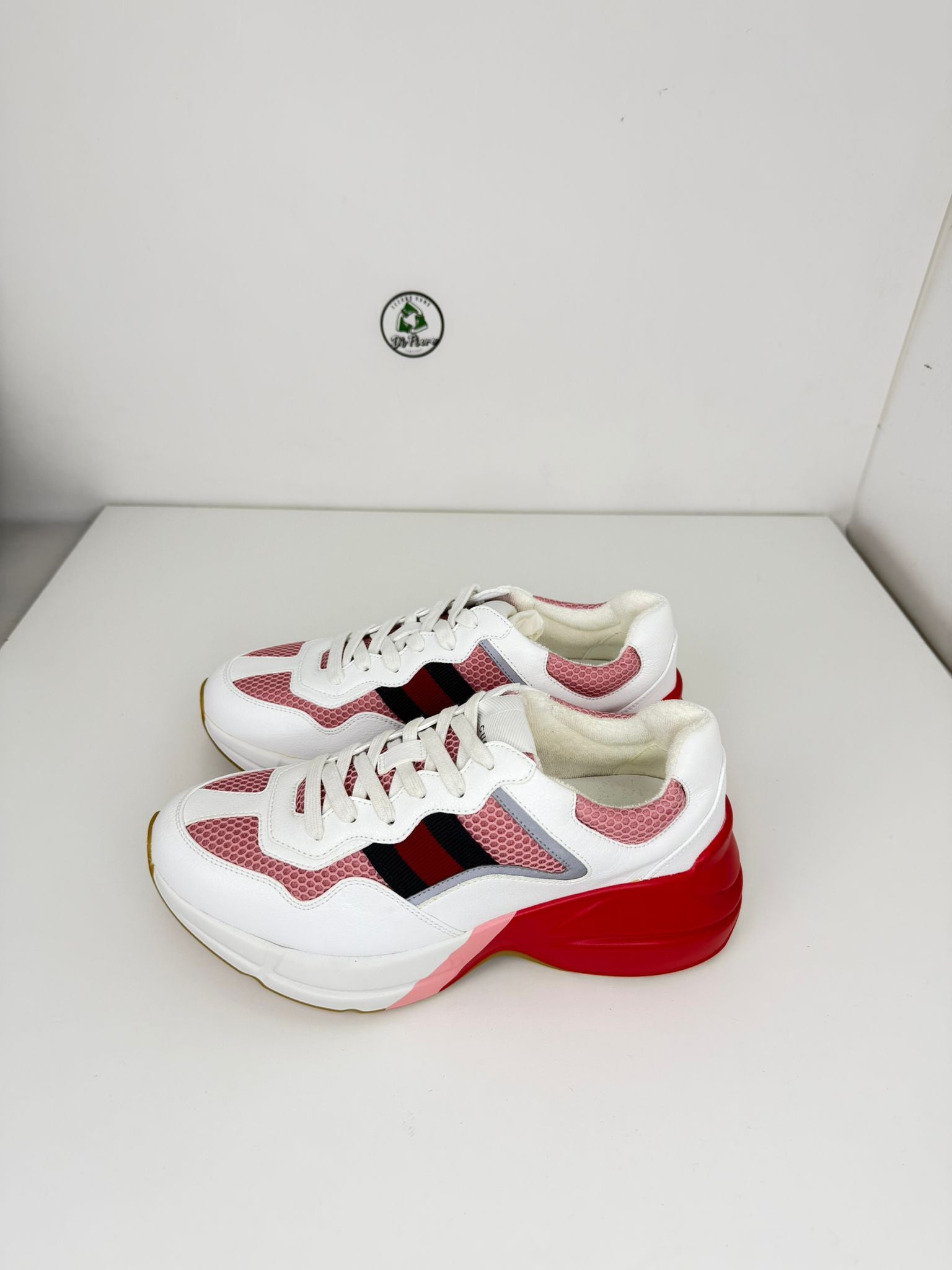 Gucci Rhyton Size 38.5 rosa bianca e rossa