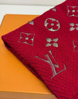 sciarpa logo mania Louis Vuitton rossa argento