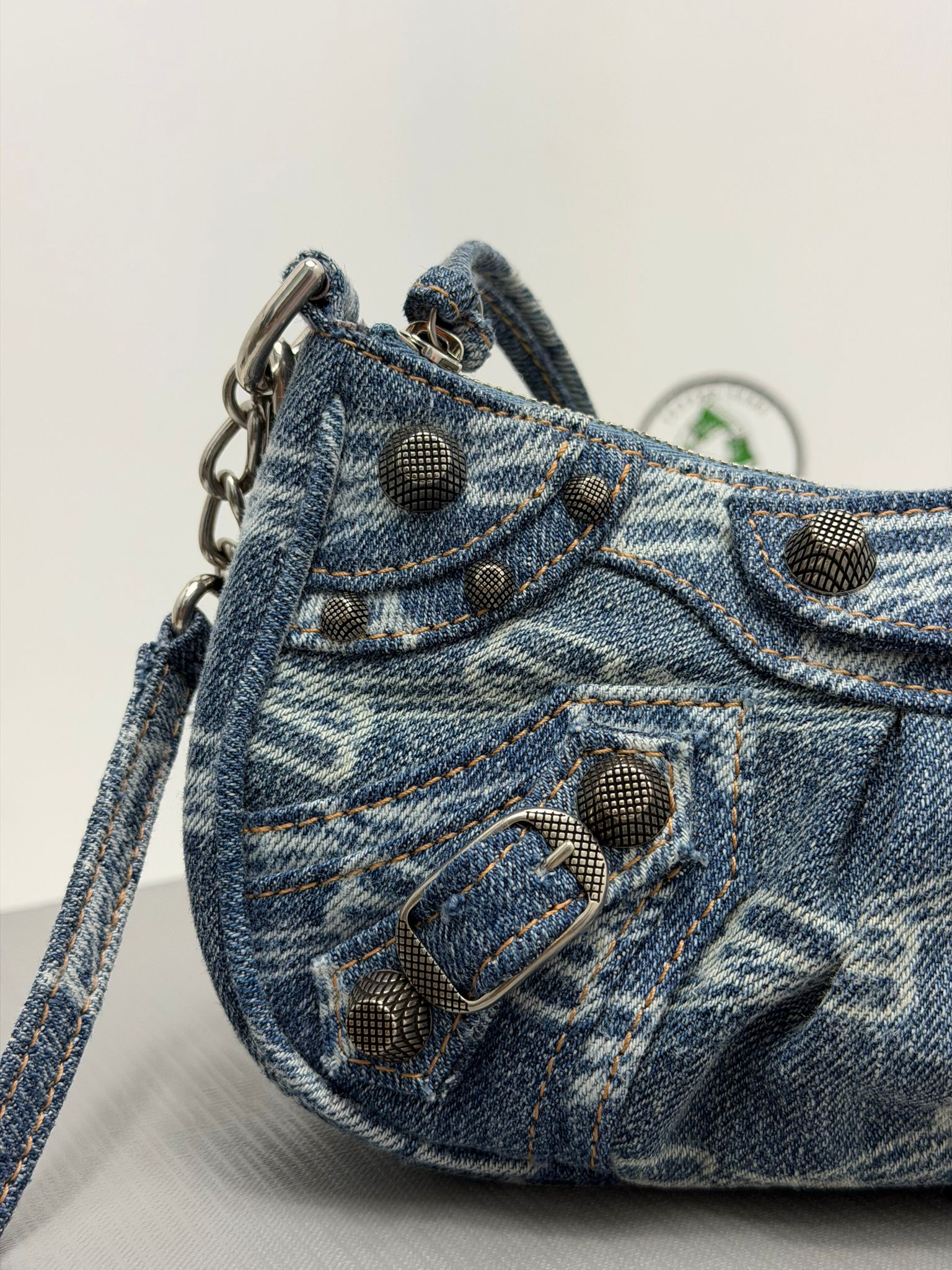 balenciaga le cagole mini BB denim blu