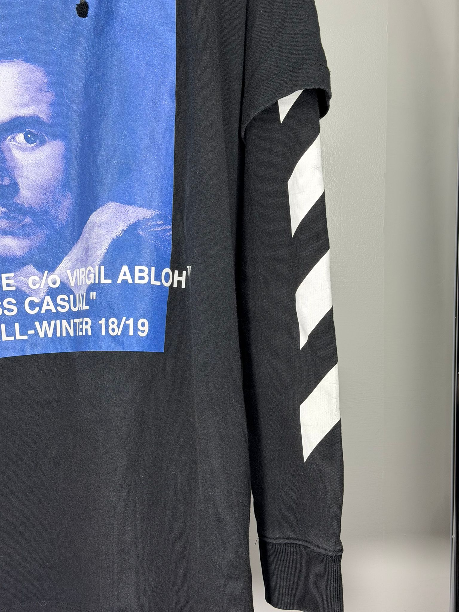 felpa Off white Size M nera blu e bianca