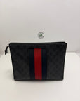 pochette Gucci nero blu e rosso