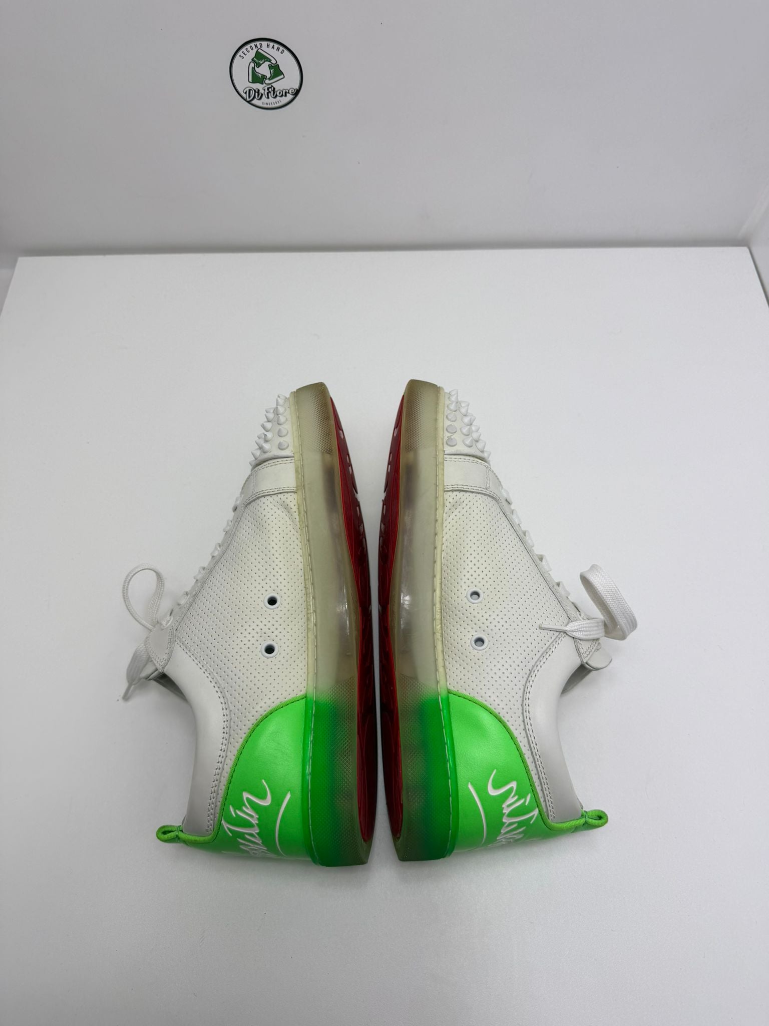 Christian Louboutin 42 basse  bianche e verde