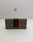 Portafoglio Gucci marrone verde e rosso