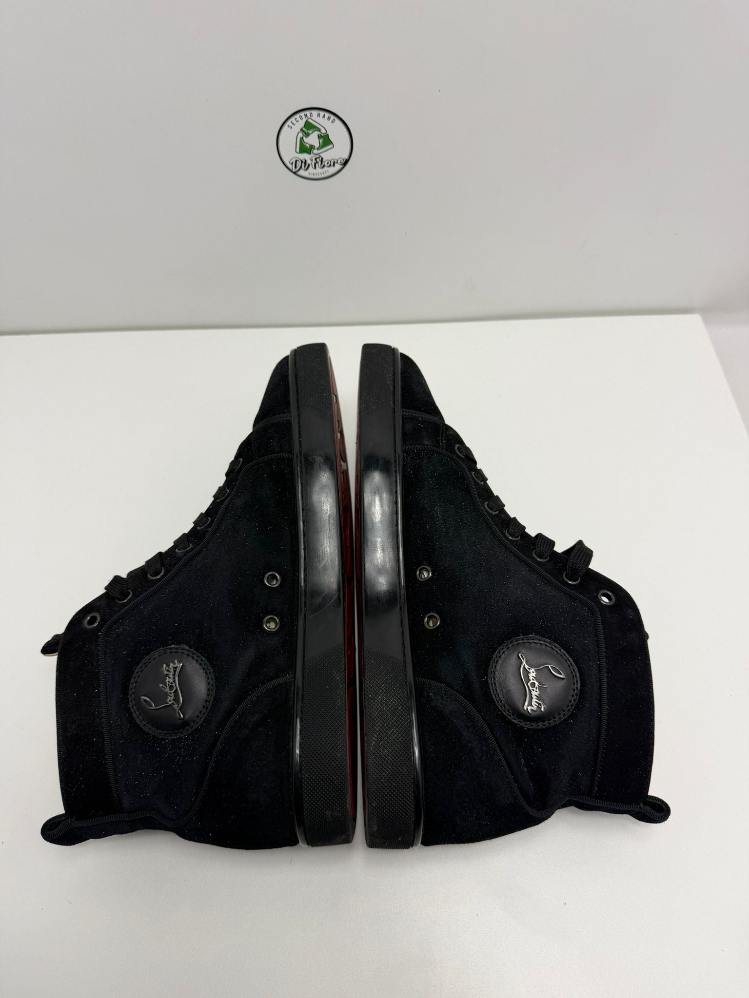 Christian Louboutin 43.5 alte nera con brillantini